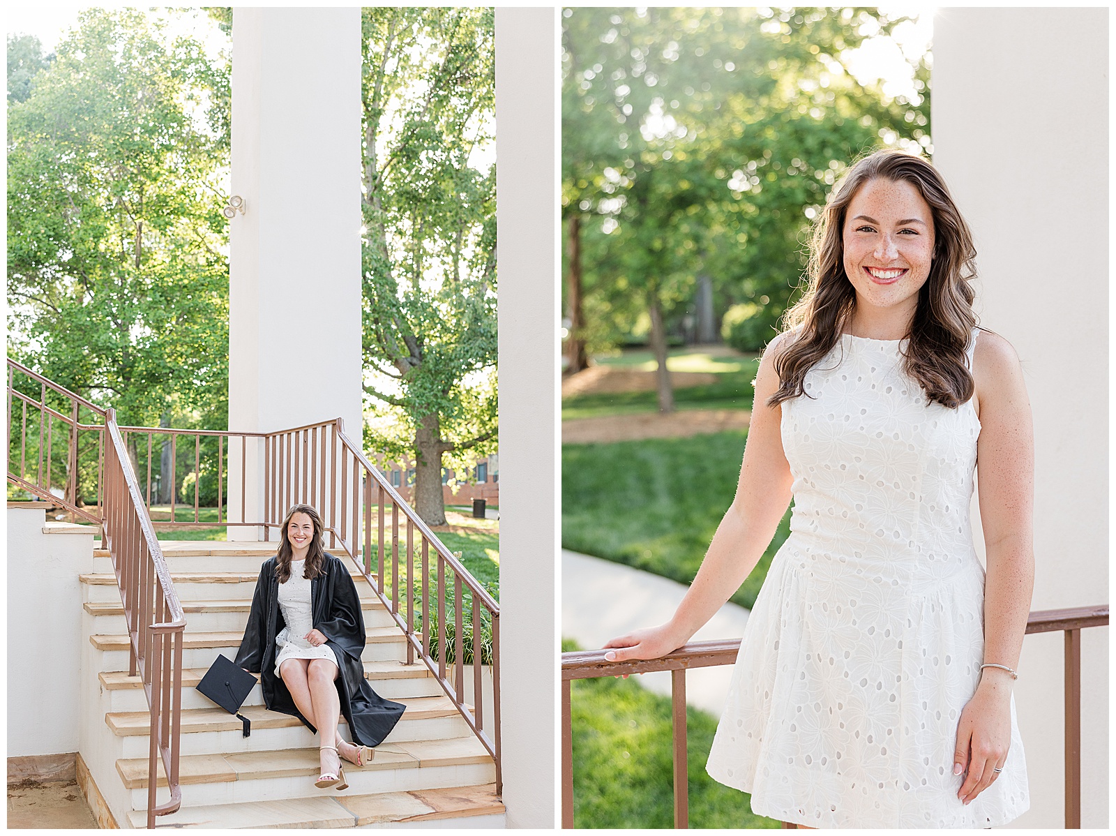 College senior portrait session at Wofford College in Spartanburg SC