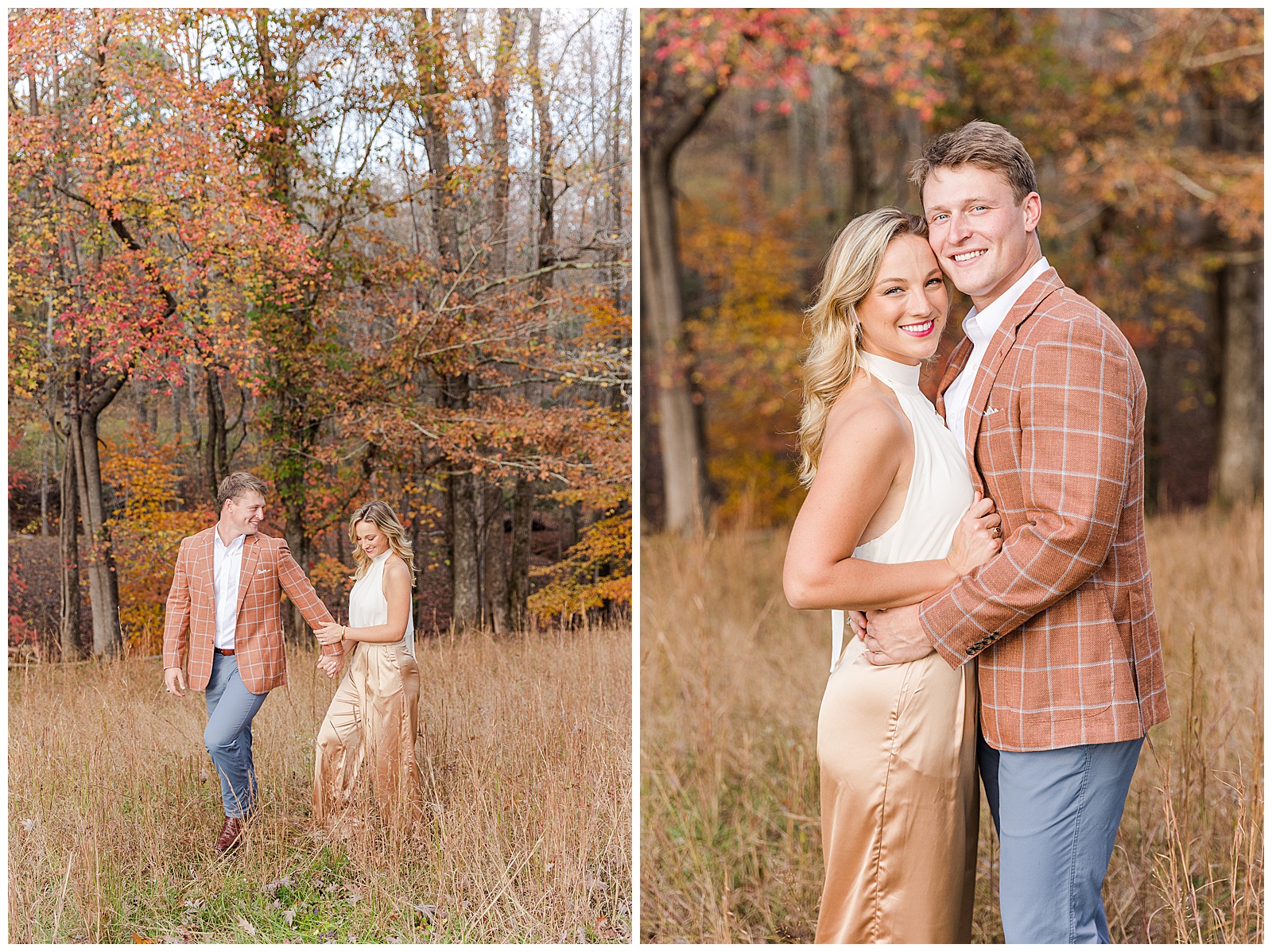 What to wear for engagement photos with color palette inspiration